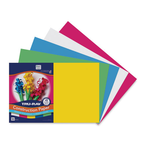 Pacon Tru-Ray Construction Paper - 12'' x 18'', Assorted Primary, 50  Sheets