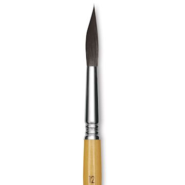 Open in modal - Escoda Squirrel Hair Ceramic Brush - Round Slanting, Size 12 close up