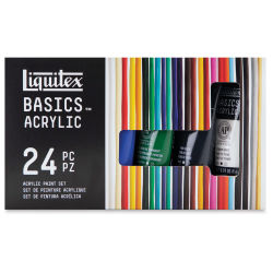 Liquitex Basics Acrylic Paint - Set of 24. Front of package.