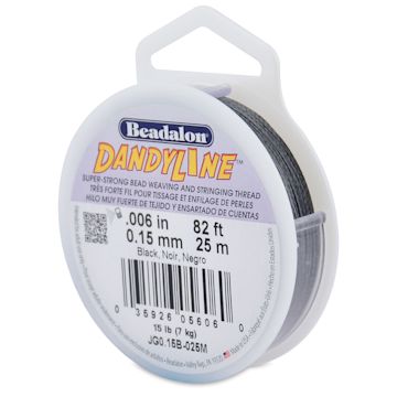 Open in modal - Beadalon Dandyline Synthetic Beading Thread - 0.15 mm, Black, 25 m