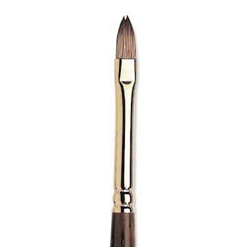 Open in modal - Winsor & Newton Monarch Mongoose Brush - Short Filbert, Long Handle, Size 2