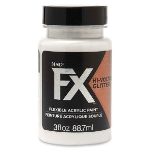 Plaid FX Hi-Voltage Glitter Flexible Acrylic Paint - Bronze Shift, 3 oz