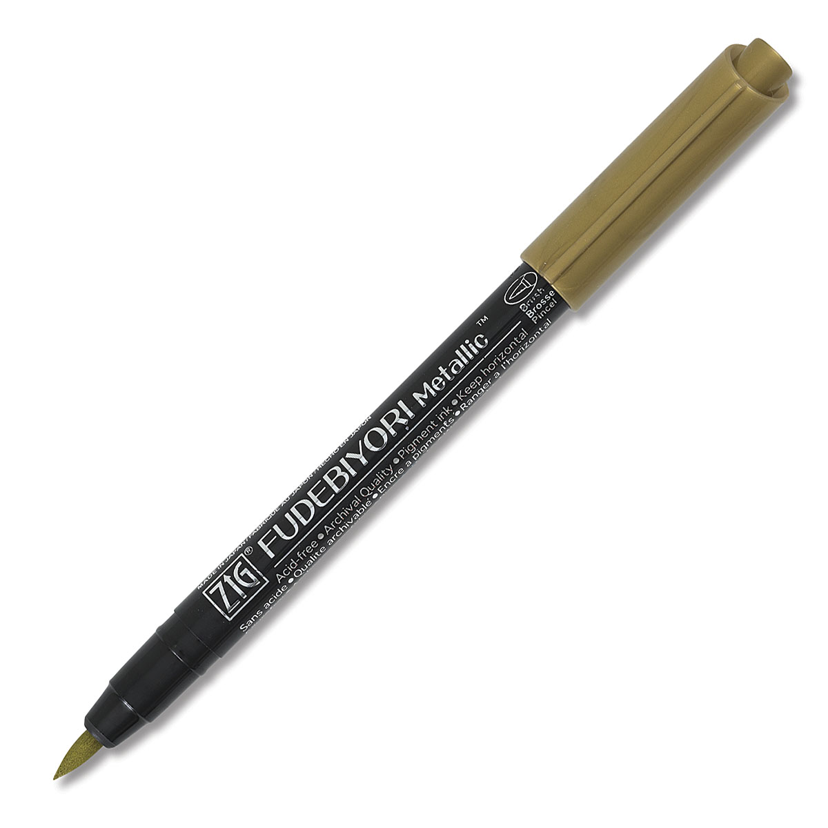 ゴールデンペン Zig Fudebiyori Metallic Brush Pen - Gold | BLICK Art Materials
