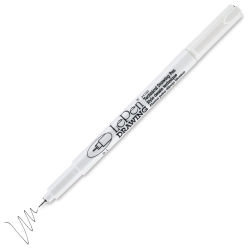 Marvy Uchida LePen Technical Drawing Pen - 0.1 mm Tip, Black (cap off with example swatch)