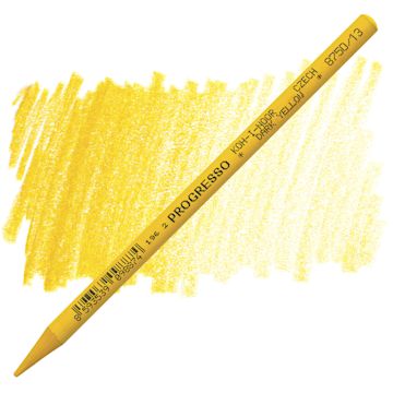 Open in modal - Koh-I-Noor Woodless Colored Pencil - Dark Yellow pencil and swatch