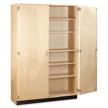 Open in modal - General Storage Cabinets - 60" wide empty cabinet shown at slight angle with one door open