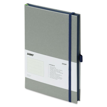 Lamy Hardcover Notebook - Ocean Blue, Grid, 5.8" x 8.3" (side view)