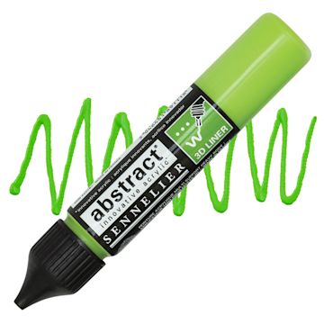 Open in modal - Sennelier Abstract 3D Liner - Bright Yellow Green 27 ml bottle and swatch