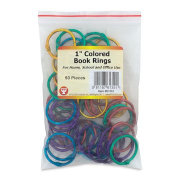 Open in modal - Hygloss Book Rings - Colored, Pkg of 50, 1" - front of packaging