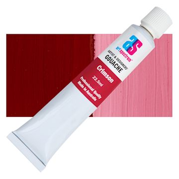 Open in modal - Art Spectrum Artists' Gouache - Crimson, 22.5 ml tube and swatch