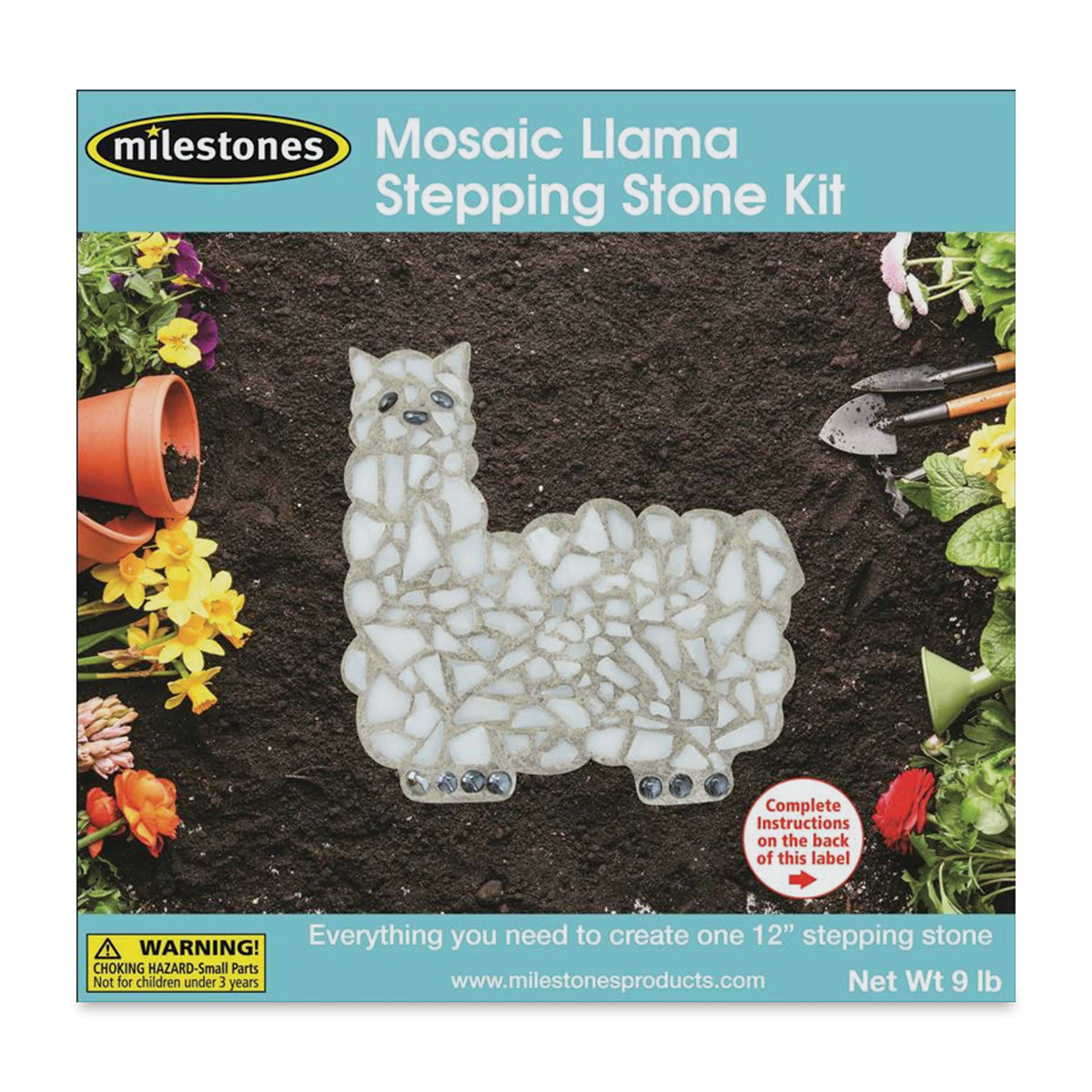 Midwest Products Milestones Decorative Mosaic Leaf Stepping Stone Kit for  Flower Beds, Gardens, and Walkways - 901-11455