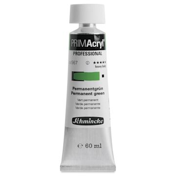 Open in modal - Schmincke Primacryl Professional Acrylic Paint - Permanent Green, 60 ml Tube