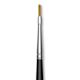 Trekell Synthetic Gold Taklon Brush - Flat, Short Handle, Size 0, close-up