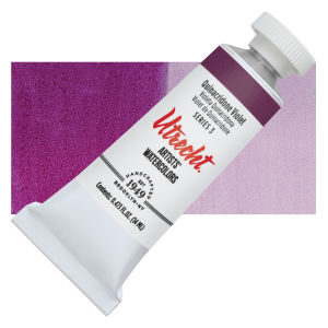 Utrecht Artists' Watercolor Paint - Quinacridone Violet, 14 ml, Tube with Swatch