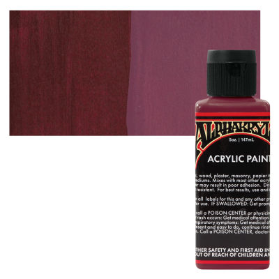 Alpha6 Alphakrylic Acrylic Paint - Burgundy, 5 oz (swatch and bottle)