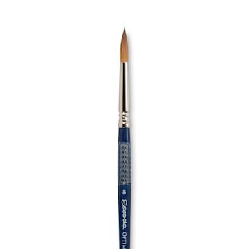 Open in modal - Escoda Optimo Kolinsky Sable Brush - Pointed Round, Short Handle, Size 8