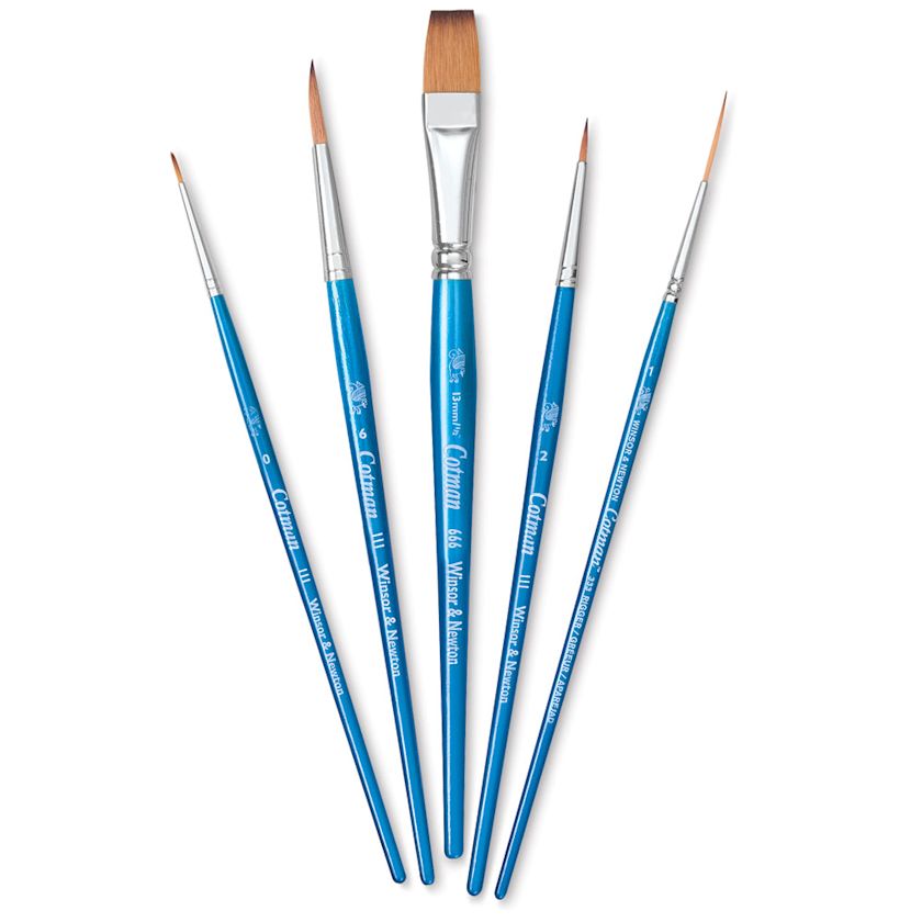 Winsor & Newton Cotman Watercolor Brush Set - Set D, Set of 5, Short ...