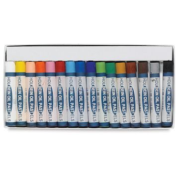 Open in modal - Holbein Academic Oil Pastel Sets - Set of 16 shown open in tray