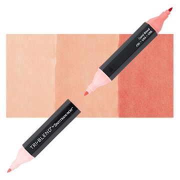 Open in modal - Spectrum Noir TriBlend Markers - Coral marker and swatch