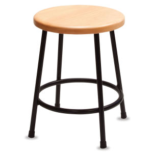 Richeson Lyptus and Steel Stool - Front view of Round Stool