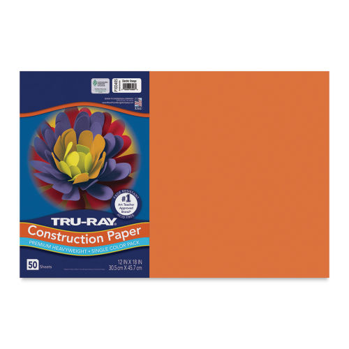 Colorations Heavyweight Orange Construction Paper - 9 x 12, 500 Sheets