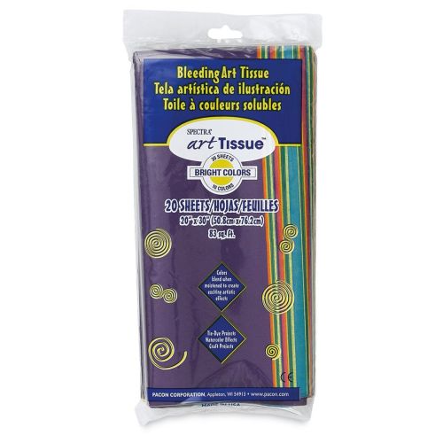 Deluxe Bleeding Art Tissue, 20 Assorted Colors, 20 x 30, 20