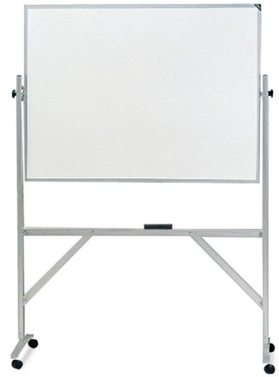 Ghent Reversible Markerboards - front view showing marker tray and aluminum frame