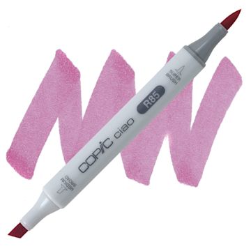 Open in modal - Copic Ciao Double Ended Marker - Rose Red R85 marker and swatch