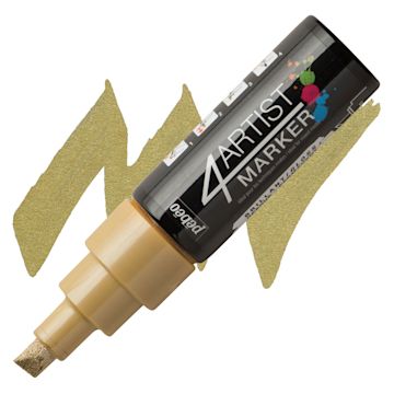 Open in modal - Pebeo 4Artist Marker - Gold, 8 mm marker and swatch