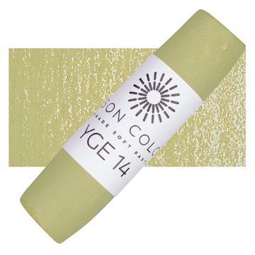 Open in modal - Unison Handmade Pastel - Yellow Green Earth 14 pastel and swatch