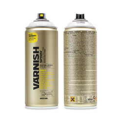 Montana Varnish Spray - Gloss, 400 ml (Front and back of spray can)