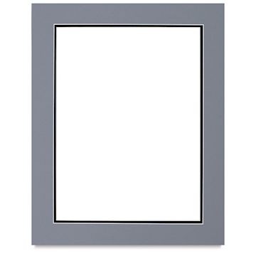 Open in modal - Blick Double Mat - Bar Harbor Gray / Smooth Black, 16" x 20" (12" x 16" opening