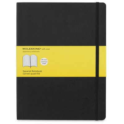Moleskine Classic Soft Cover Notebook - Black, Gridded, 9-3/4" x 7-1/2"