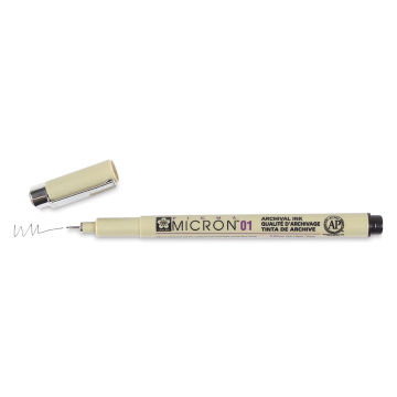 Sakura of America Pigma Micron Pen - Ultra Fine Point - 0.30 mm - Tan Barrel - Black Ink