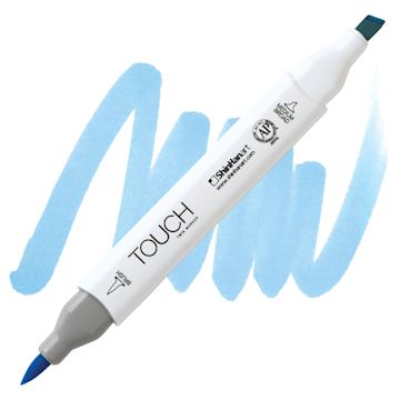 Open in modal - Shinhan Touch Twin Brush Marker - Pale Blue Light Marker and swatch