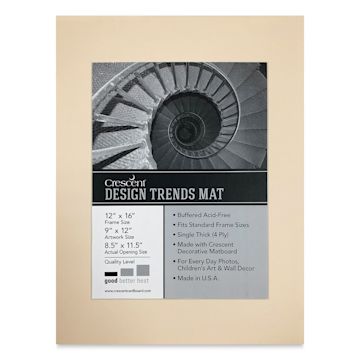 Open in modal - Crescent Pre-Cut Mat - Antique Buff, 12" x 16" (8-1/2" x 11-1/2" Opening)