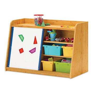 Open in modal - Copernicus Bamboo Write and Store Shelf - 1 Whiteboard with 8 Vibrant Tubs (contents not included)