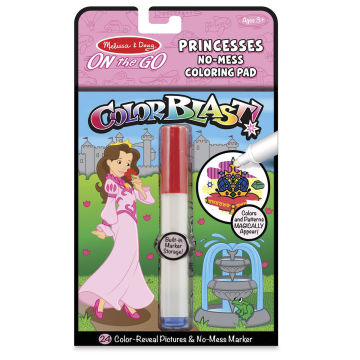 Melissa & Doug On the Go ColorBlast! Activity Book - Front of blister package of Princess Pad