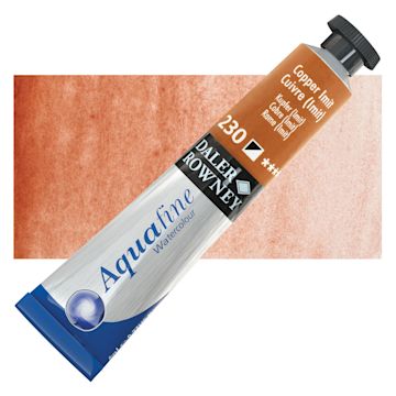 Open in modal - Daler-Rowney Aquafine Watercolor - Copper, 8 ml Tube and swatch
