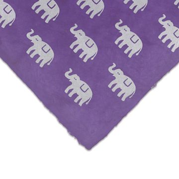 Open in modal - Lokta Paper - Elephant, Silver and Violet, 20" x 30", Single Sheet