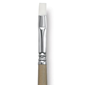 Escoda Perla Toray White Synthetic Brush - Bright, Long Handle, Size 8