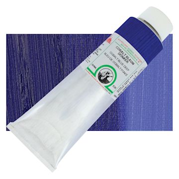 Open in modal - Old Holland Classic Oil Color - Cobalt Blue Deep, 225 ml tube and swatch