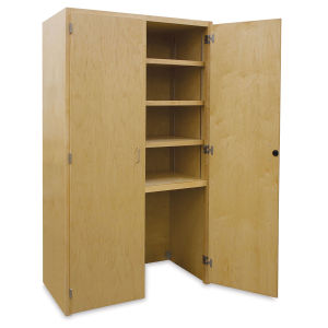 Hann Large Capacity Storage Cabinet with 4 Shelves and Garage, Maple