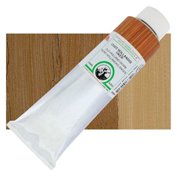 Open in modal - Old Holland Classic Oil Color - Old Holland Ochre, 225 ml tube and swatch