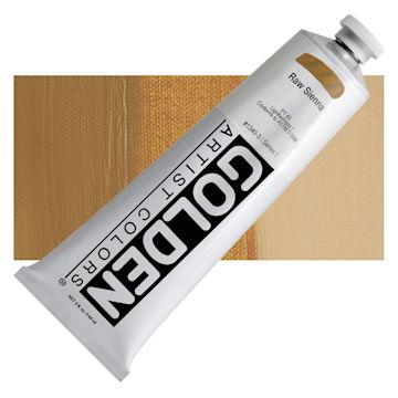 Open in modal - Golden Heavy Body Artist Acrylic - Raw Sienna, 5 oz Tube and swatch