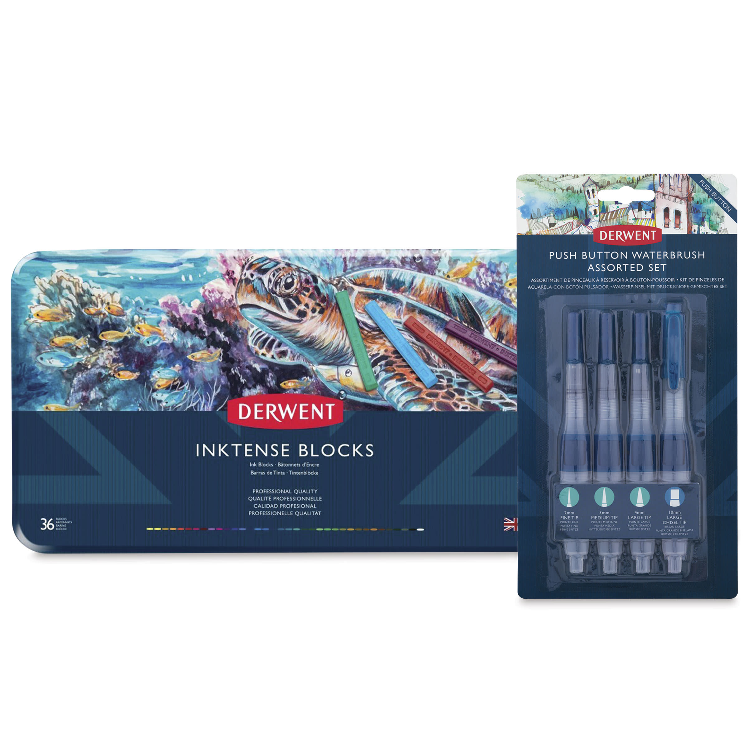 Derwent Inktense Block Set - Blick Exclusive! Set of 40 with Waterbrushes