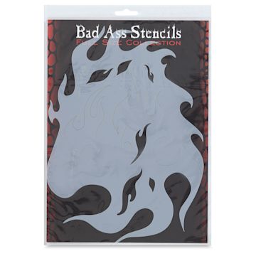 Open in modal - Airbrush Face and Body Stencils - Front view of package of Inferno stencil