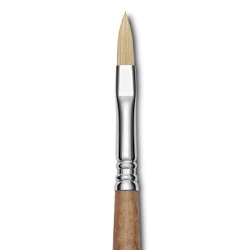 Open in modal - Escoda Futura Synthetic Bristle Brush - Series 5414, Filbert, Size 6, Long Handle, close-up