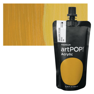 artPOP! Heavy Body Acrylic Paints - Yellow Ochre, 120 ml Pouch with swatch