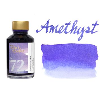 Open in modal - Tom's Studio Shimmer Fountain Pen Ink - Amethyst, swatch and jar